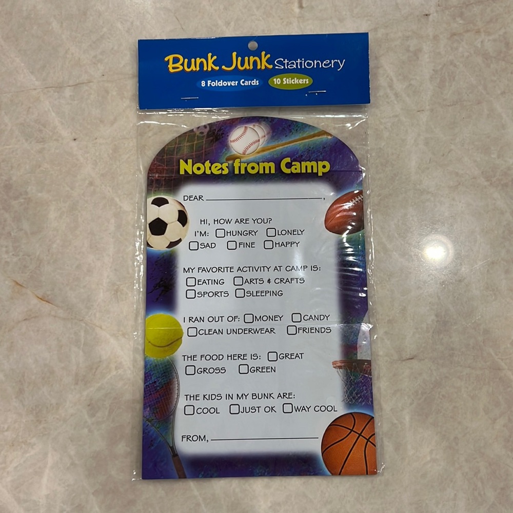 Sleep away camp stationery